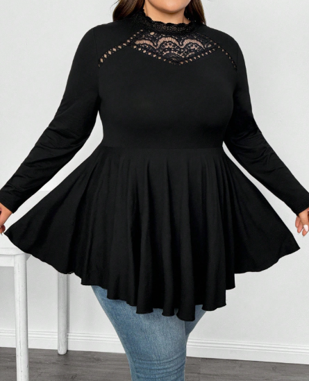 Elegant Lace Stand Collar Blouse