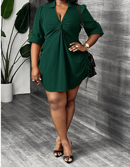 Twist & Tuck Shirred Mini Dress - Image 4