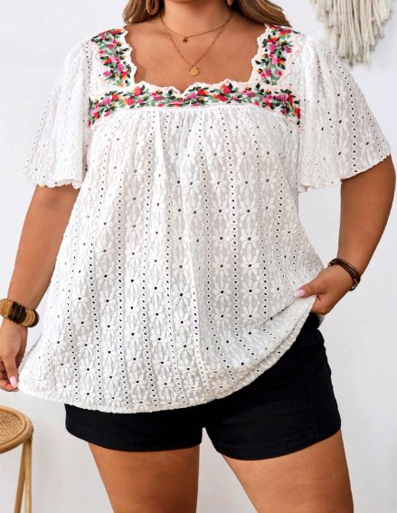 Lacegarden Square Neck Blouse