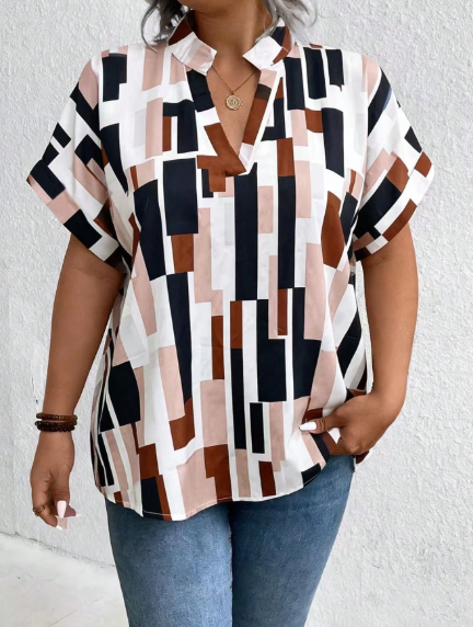 Soft Flow Roll-Cuff Blouse