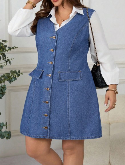 The Power Move Denim Dress