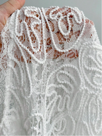 Lace Elegance Pleated Dress - Image 3