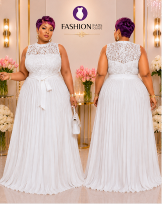 Lace Elegance Pleated Dress